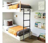 Escalera de litera de 4.8 pies, resistente, capacidad de 150 kg, escalera de escalada de 4 peldaños para uso en interiores y exteriores, perfecta para sótanos, áticos, lofts y dormitorios, diseño de