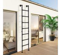 Escalera de litera de 7 peldaños de pared a suelo, escalera de salida robusta para bahía de ventana de bodega, escalera de escalada para ático, dormitorio, terraza, carga máxima 150 kg /215 cm