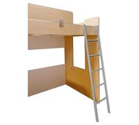 Escalera de litera de 70.8 pulgadas con ganchos, escalera de escalada segura para camas altas, perfecta para adolescentes y niños, acabado plateado duradero para campamento y uso escolar