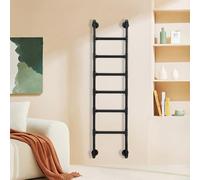 Escalera de litera de hierro forjado montada en la pared, escalones de 102 pulgadas para ático, sótano, dormitorio, biblioteca, terraza, escaleras de salida para un acceso seguro