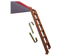 Escalera de litera de madera resistente de 59 pulgadas con ganchos de pedal, escalera lateral segura para loft y literas, acabado gris claro, 1,5 m de altura, perfecta para dormitorios de niños