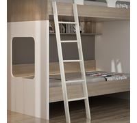 Escalera de litera de metal ajustable de 5 escalones, color blanco, 160 cm de altura, perfecta para literas de niños y espacios de loft, y diseño seguro
