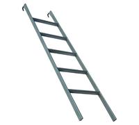 Escalera de litera de metal blanco para dormitorio, escalón de escalada interior de 5 pies con 2 ganchos, diseño de ahorro de espacio para apartamentos y dormitorios, solución resistente y elegante