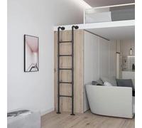 Escalera de litera de metal montada en la pared, escalera de escape de incendios de 94 pulgadas para ático, loft, sótano, dormitorio, biblioteca, solución ideal para seguridad y ahorro de espacio