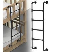 Escalera de litera de metal negro - Escalera de pared de 1,2 m a 2,4 m para el hogar, loft de emergencia, escalera de escape de incendios, escalera de salida de ventana de pozo (59 pulgadas/150 cm)