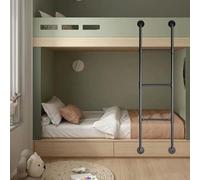 Escalera de litera Interior Negra de 139 cm para Cama Alta, de Metal y Hierro, para ático, de Emergencia, para Cama Alta, terraza, Apartamentos, RV, tamaño Personalizable (131 cm)