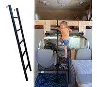 Escalera de litera negra para autocaravana y autocaravana, escalera lateral de pie para cama individual, 4/5 escalones, ahorra espacio, escalón de seguridad para autocaravana y hogar (tamaño: 150 cm