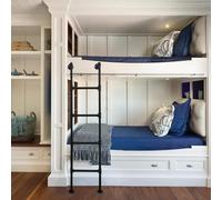 Escalera de litera resistente montada en la pared, escalera de emergencia de hierro forjado, capacidad de carga de 300 libras, perfecta para camas altas, longitudes de 4 pies a 8 pies