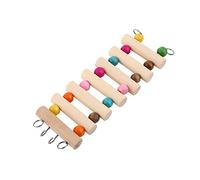 Escalera de Loros, madera natural con cuentas de colores y 7 peldaños, escalera para pájaros, juguete interactivo para jaula, for conures, periquitos, cockatiels y lovebirds