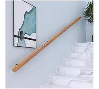 Escalera de madera de 5 m para montar en la pared con soportes de metal para interiores y exteriores, barandilla de escalera y elegante il para seguridad y apoyo