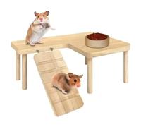 Escalera de madera for hámster, plataforma, tablero de salto, parque infantil, juguete de escalada for hámster, escaleras for mascotas pequeñas, juguete for hámster, ratones, juguetes de escalada(U sh