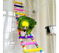 Escalera de madera, juguete para pájaros, loros, periquitos, cacatúas, guacamayos grises, cacatúas africanas, chinchillas, ratones, ratas, ardillas