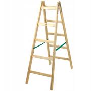 Escalera de madera KADAX, escalera de caballete hasta 150 kg, escalera de...