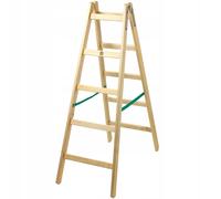 Escalera de madera KADAX, escalera de caballete hasta 150 kg, escalera de...