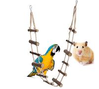 Escalera de Madera para Pájaros de 12 Pasos, Juguete Flexible para Jaula, Puente Colgante para Loro, Hámster, Ardilla, Chinchilla