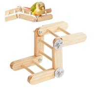 Escalera de madera para pájaros, perca masticable de pie, juguetes de escalada con ángulo ajustable, escalón de madera natural, accesorio de jaula con juego divertido, suministros para mascotas para