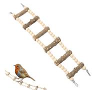 Escalera de madera para pájaros, puente de escalera para loros, pinzones para masticar, juguetes para mascotas, poste de descanso para desarrollar la inteligencia