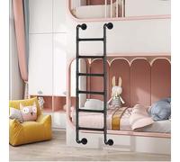 Escalera de Metal Antideslizante para Cama Alta, de Hierro Forjado Negro, de 124, 132, 135, 137, 140, 142 y 144 cm, para litera, con Montaje en Pared, para Ventana de Salida y esca
