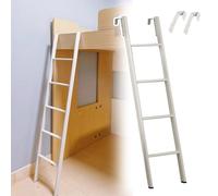 Escalera de metal corta ajustable para litera, ahorro de espacio con ganchos para furgonetas, dormitorios, escuelas