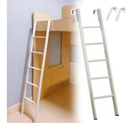 Escalera de metal corta ajustable para litera, ahorro de espacio con ganchos para furgonetas, dormitorios, escuelas