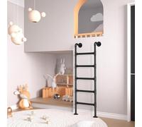 Escalera de Metal de 100-300 cm de Altura, Escalera de Salida de Tubo de Hierro Redondo Resistente para Ventana del sótano y Escalera de Incendios, Escalera de Escalada Universal de pie(120cm/47in)