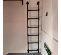 Escalera de Metal de Pared - Escaleras de ático y sótano - Escalera de Emergencia Resistente contra Incendios - Escalera de Hierro Forjado Negra para litera (290 cm/114 Pulgadas)