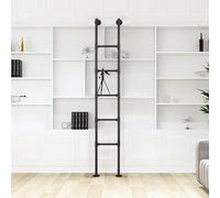Escalera de Metal de Pared para Loft, Escalera de Hierro Forjado Negra para literas, Resistente, para dormitorios, lofts, caravanas, Universal, Ahorra Espacio, Personalizable (125 cm/