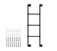 Escalera de Metal de Pared, Resistente, de Hierro Forjado Negro, para Loft, litera, sótano, Ventana, Escalera de Salida con herrajes de Montaje para Dormitorio, Biblioteca, terraza, RV (19 p