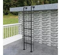 Escalera de Metal de pie para litera, 4ft 5ft 6ft 7ft 8ft 9ft 10ft de Altura Salida de sótano e Incendio de Emergencia, Escalera de Escalada de Loft de Hierro Industrial Negro(160cm/63in)
