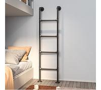 Escalera de Metal en Blanco y Negro para Cama Alta, montada en la Pared, para ático, sótano, Escape de Incendios, Seguridad en el hogar, Ahorro de Espacio, 1,0 a 2,4 m (Color: