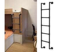 Escalera de metal montada en la pared, escalera de hierro forjado Capaci de 330 libras para camas altas, caravanas, apartamentos y pozos de ventana, ahorro de espacio para pequeños