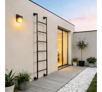 Escalera de metal montada en la pared para ático, escalera de escape de emergencia de 52 pulgadas para entradas altas en interiores y exteriores, perfecta para áticos, lofts y dormitorios, sótanos y