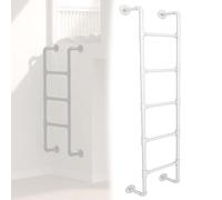 Escalera de metal montada en la pared para ático, escape de incendios de hierro duradero para dormitorios, bibliotecas, almacenes y cubiertas, solución que ahorra espacio