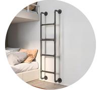 Escalera de metal montada en la pared para áticos y sótanos, diseño industrial de hierro forjado, soporta una carga de 330 libras