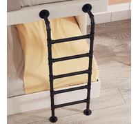 Escalera de metal montada en la pared para literas, escalera de salida ajustable de 4 pies a 8 pies, color negro, para ventana de sótano y escape de incendios, escalones resistentes para un acceso