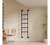 Escalera de metal montada en la pared para loft de 6.6 pies y 9.8 pies de alto, ideal para literas y acceso a ventanas de sótano, diseño resistente y que ahorra espacio