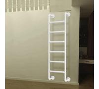 Escalera de metal montada en la pared para salida de ático, sótano, escape de incendios, trabajo de garaje, acceso a loft, diseño recto para un uso seguro en el hogar