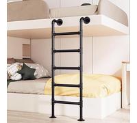 Escalera de Metal Negra para literas Individuales, montada en la Pared, Ideal para lofts, áticos, dormitorios, Apartamentos y pozos de Salida de Ventanas. Escalera de Hierro forja