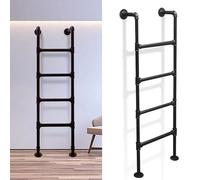 Escalera de metal negro para litera de ático, escalera de escalada de hierro de 3/4/5 escalones para camas altas, cubiertas, caravanas y apartamentos, solución de salida (300 cm)