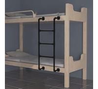 Escalera de metal negro resistente para literas, escalera de pared ajustable de 100 a 150 cm, diseño de hierro forjado, soporta 330 libras, perfecta para áticos y ahorro de espacio