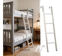 Escalera de metal para litera, de repuesto, color blanco, con escalones anchos para literas, perfecta para el hogar, dormitorio, ático, caravana, 120 cm de largo