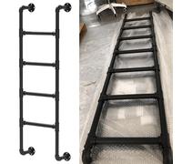 Escalera de metal resistente, diseño de ahorro de espacio montado en la pared para un acceso seguro a sótanos, áticos, camas altas y áreas al aire libre