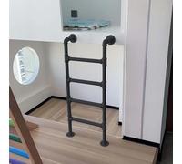 Escalera de metal resistente, escalera de litera montada en la pared para camas altas, diseño industrial de hierro forjado, ideal para uso en loft y sótano