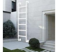 Escalera de metal resistente montada en la pared, de 4 a 8 pies de altura para el hogar, ático y uso al aire libre, diseño de hierro forjado duradero, soporta cargas de hasta 330 libras