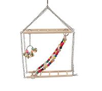 Escalera de pájaro Swing Juguete de Madera de Madera Multicolor Loro Colgante Accesorios de Juguete para Mascotas Material de Pino Pino 22 x 7cm Tienda de Aves en casa