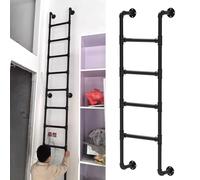 Escalera de Pared de Metal Resistente para Escape de áticos y pozos de Ventana: Escalera de ático de Hierro Forjado de 3 a 8 escalones, litera Duradera, solución de Rescate de Emergencia, di