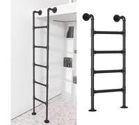 Escalera de Pared, Escalera de pie para Loft, Escalera de Alta Resistencia para áticos, Escalera de Salida de sótanos, Escalera de Emergencia de Hierro Forjado Negro para Subir a Camas Altas