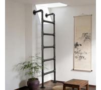 Escalera de pared para ático de 100300 cm, escalera de escape de incendios ajustable para sótano, dormitorio, biblioteca, litera, 146 cm, solución de escalada