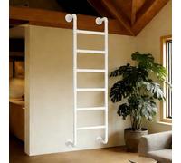 Escalera de pared para ático, escalera de escalada de seguridad blanca resistente para litera, apartamento, dormitorio, biblioteca, cubierta, RV, escaleras de ático de emergencia, salida de sótano
