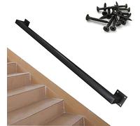 Escalera de pasamanos cuadrada negra para escaleras interiores/exteriores 1/3/5/6 metros Montaje en pared Pasamanos de escalera de tubería de metal industrial / Pasamanos para escaleras 200 kg ( Size